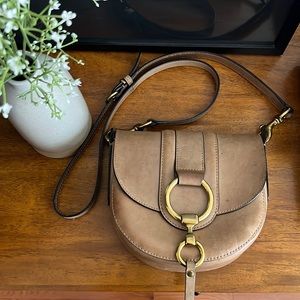 Frye Ilana Saddle Bag with Gold Hardware